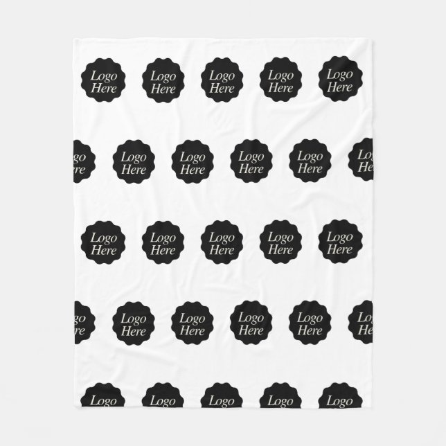elegante Firma Custom Black Logo Fleecedecke (Vorderseite)