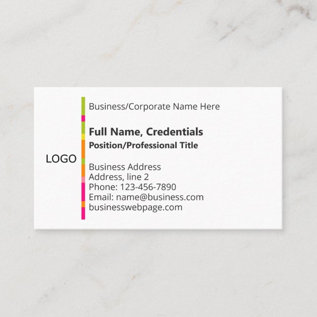 Elegante Firmenlogofarbe, Schwarz-weiß Visitenkarte (Vorderseite)