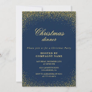 Elegante Firmenweihnachtsfeier Gold Glitter Einladung
