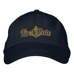 Elegante First Mate Nautical Anchor Stickerei Bestickte Kappe