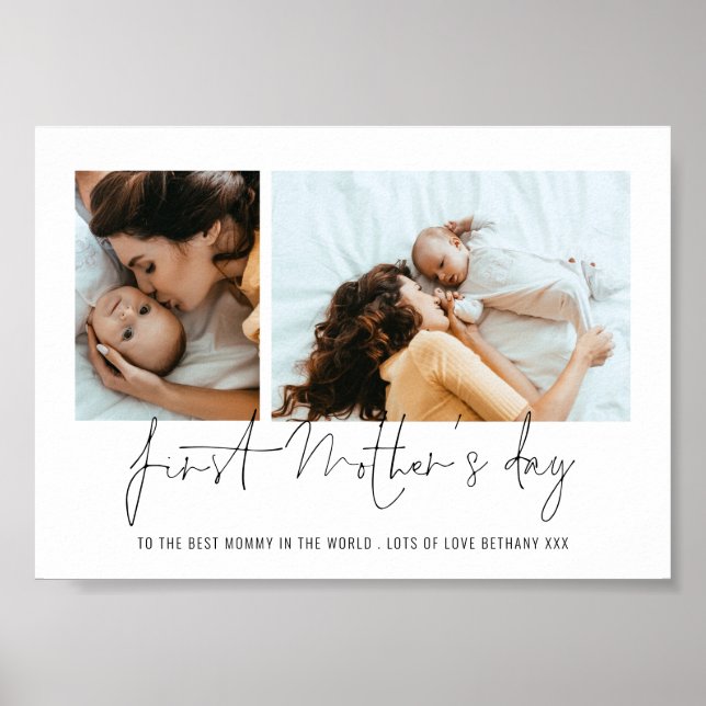 Elegante First Mthers Day 2 Fotos Script Poster (Vorne)