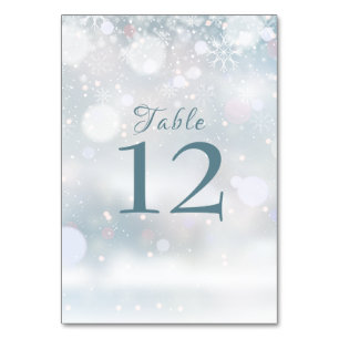 Elegante First Snowflakes Hochzeit Tischnummer
