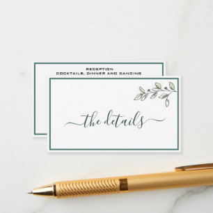 Elegante Flachbildschirm Moderne botanische Green  Begleitkarte