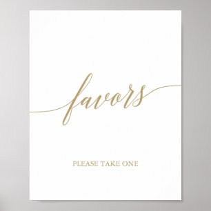 Elegante Flachgoldkalligrafiegfavoriten Poster