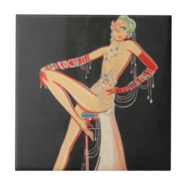 Elegante Flapper Fliese (Vorderseite)