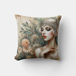 Elegante Flapper Lady aus den 20er Jahren des 20. Kissen