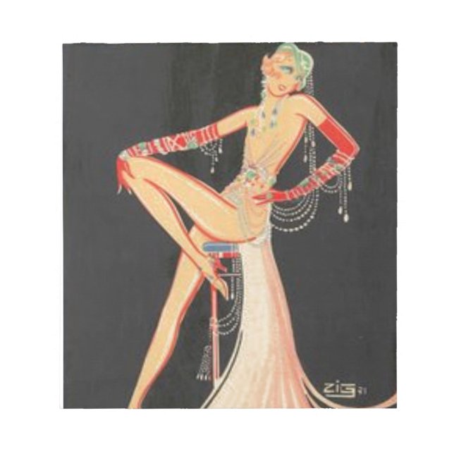 Elegante Flapper Notizblock (Vorderseite)