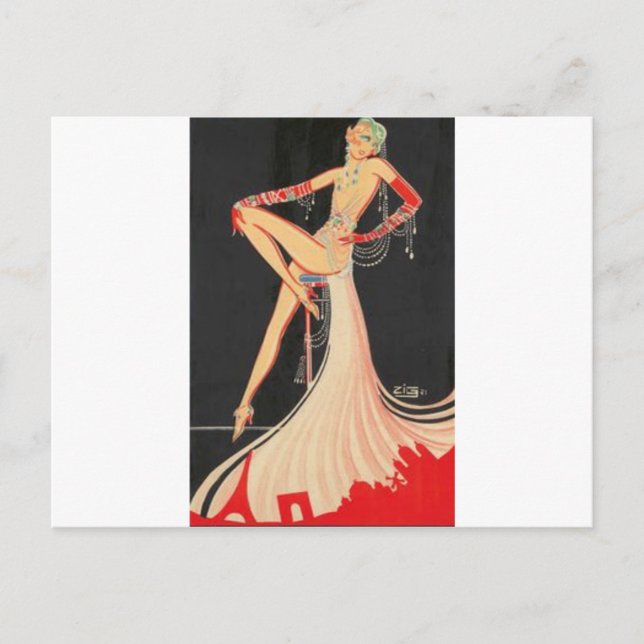 Elegante Flapper Postkarte (Vorderseite)