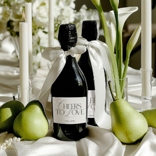 Elegante Flaschen für die Hochzeit in Schwarz-Weiß