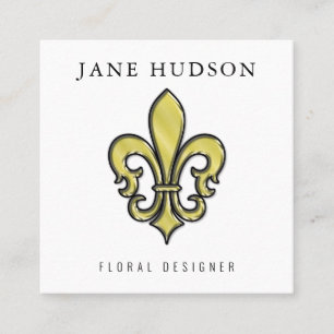 Elegante Fleur-de-Lis-Geschäftskarte Quadratische Visitenkarte