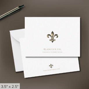 Elegante Fleur-de-lis-Logos Weiße Mitteilungskarte