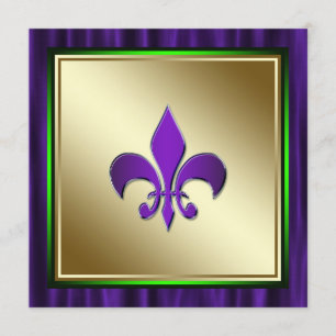 Elegante Fleur De Lis Mardi Gras Hochzeit Einladung