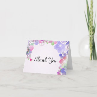 Elegante Flieder und multi FarbStiefmütterchen mit Dankeskarte