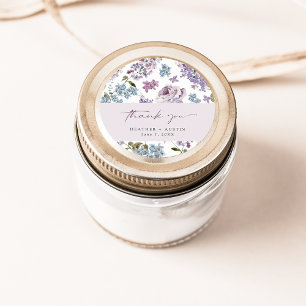 Elegante Fliederhochzeit Runder Aufkleber