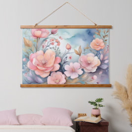 Elegante Flora Butterfells Kunst, Dichtung und Mus Wandteppich Mit Holzrahmen