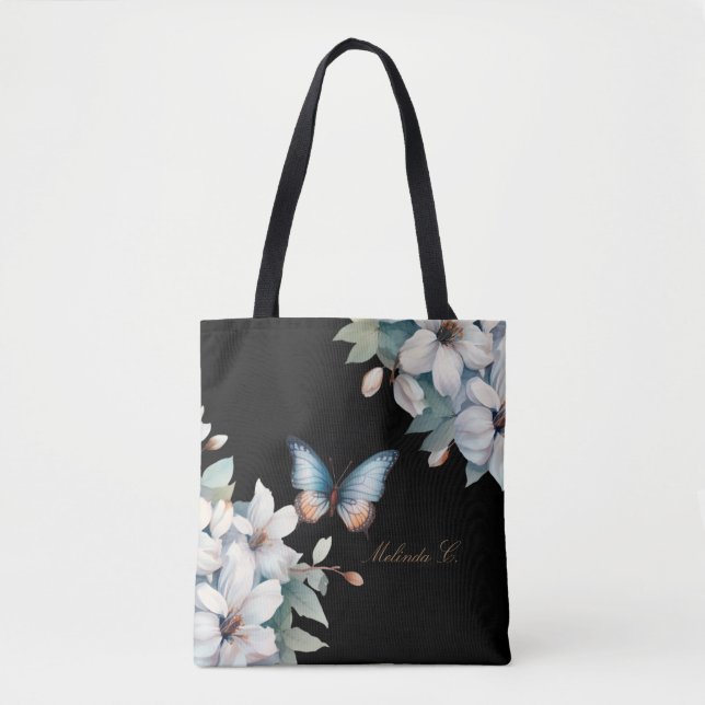 Elegante Flora Butterfly Muttertag Tote Tasche (Vorderseite)