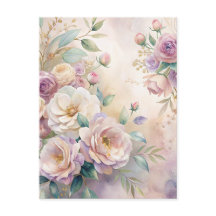 Elegante Flora Wasserfarbe Danke Karte Custom