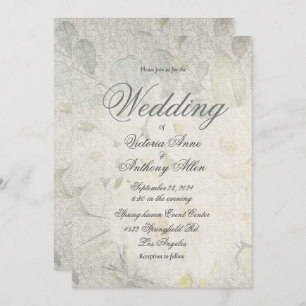 Elegante Flora Wasserfarbe Rustikale Hochzeit Einladung