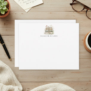 Elegante Floral-Aquarell-Cottagecore-Buchliebhaber Mitteilungskarte