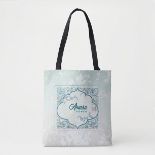 Elegante Floral Arabesque Tote Bag