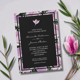 Elegante Floral auf Black Wedding Einladung