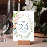 Elegante Floral Boho Wasserfarbe Geometrische Hoch Tischnummer<br><div class="desc">Dieses absolut wunderschöne geometrische Design mit Blumenmotiven bietet sanfte pastellfarbene Blume rund um die geometrischen goldenen Formen rund um Ihre Hochzeitsdetails. Ein blumengeschmücktes Hochzeitsinklusiv-Set,  das auch das ganze Jahr über für moderne Hochzeiten geeignet ist.</div>
