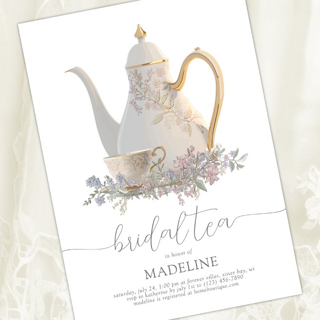 Elegante Floral Bridal Tea Bridal Dusche Einladung (Von Creator hochgeladen)