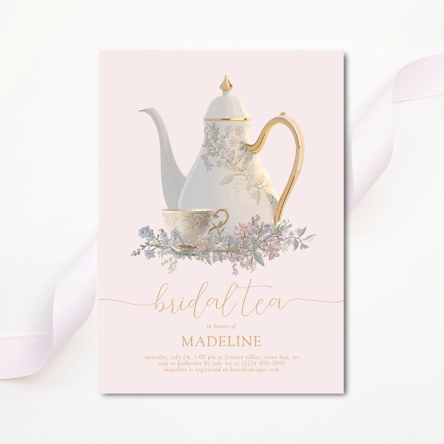 Elegante Floral Bridal Tea Bridal Dusche Einladung (Von Creator hochgeladen)