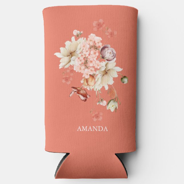 Elegante Floral Can Coolers Selters Dosenkühler (Vorderseite)