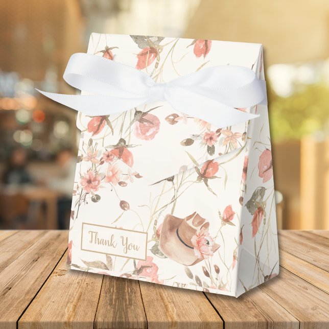 Elegante Floral Cowgirl Brautparty Fevor Box Geschenkschachtel (Elegant Floral Cowgirl Bridal Shower Favor Box)