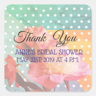 Elegante Floral, Danke, Brautparty Stickers