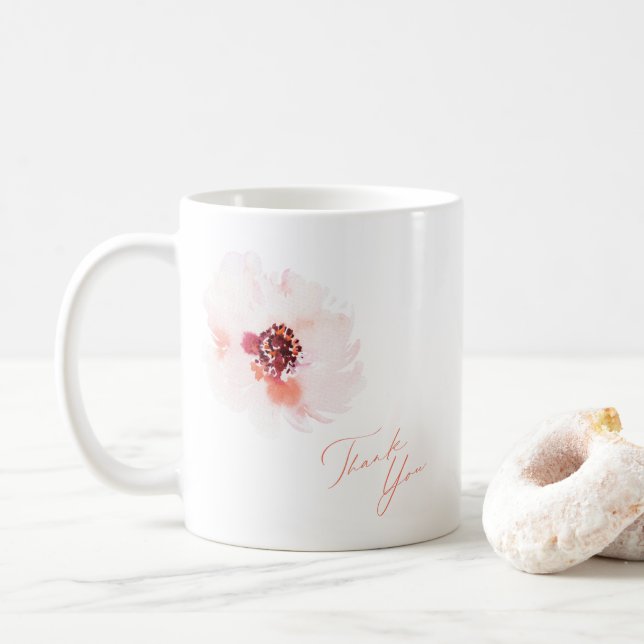 Elegante Floral Danke Coffee Tasse (Mit Donut)