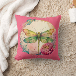 Elegante Floral Dragonfly Kissen