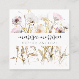 Elegante floral Florist Square Business Card Quadratische Visitenkarte
