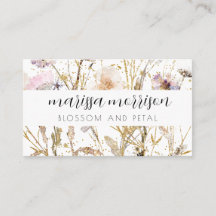 Elegante floral Florist Square Business Card