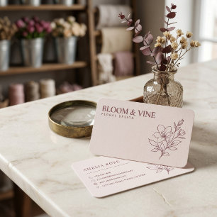 Elegante Floral Florist Vorlage Visitenkarte