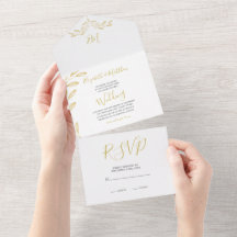 Elegante Floral Gold formale Monogram Wedding