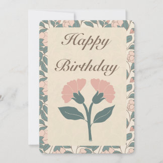 Elegante Floral Happy Birthday Card Feiertagskarte