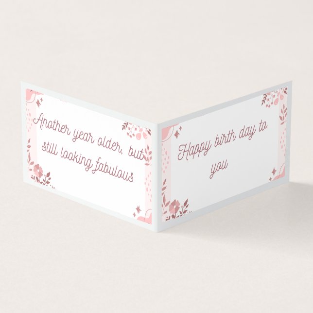 Elegante floral Happy Birthday Card - Personalisie (Vorderseite)