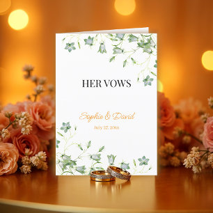 Elegante Floral Ihre Vows Hochzeitskarte Feiertagskarte