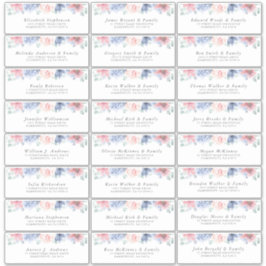 Elegante Floral Individuelle Gästetiketten Aufkleber