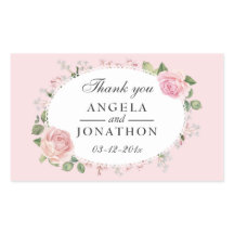 Elegante Floral Lace Pale Pink Wedding Vielen Dank