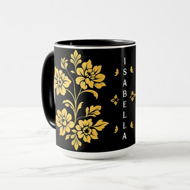Elegante Floral Luxury Moderne Kollektion Tasse (Vorderseite Links)