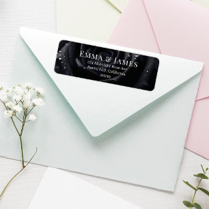 Elegante Floral Midnight Rose Schwarz-Weiß-Hochzei