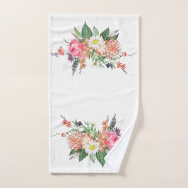Elegante Floral Monogram Chic farbenfroh Badhandtuch Set