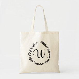 Elegante Floral Monogram-Tasche Tragetasche