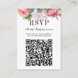 Elegante Floral Monogram Wedding QR Code UAWG Begleitkarte