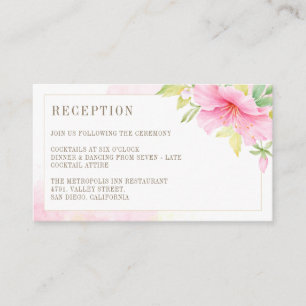Elegante Floral Monogram Wedding Reception Begleitkarte