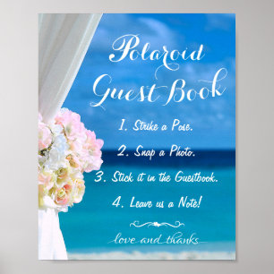 Elegante Floral Ocean Beach Summer Gästebuchunters Poster
