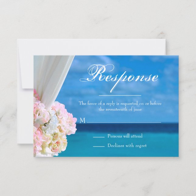 Elegante Floral Ocean Beach Summer RSVP Card (Vorderseite)